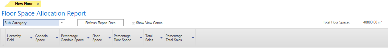 Floor Space Allocation Report Filters in DotActiv