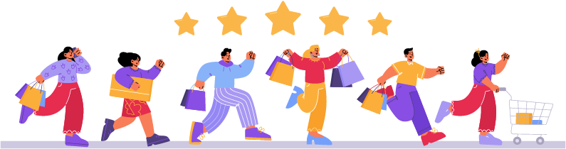 Happy Customers In A Store Shopping