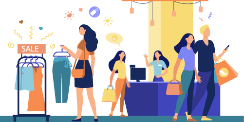 People Shopping And Browsing At A Store